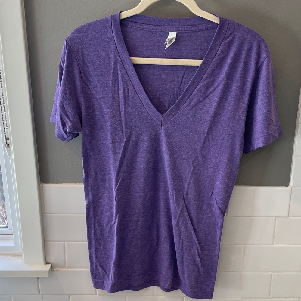 American Apparel Purple V-Neck Tee